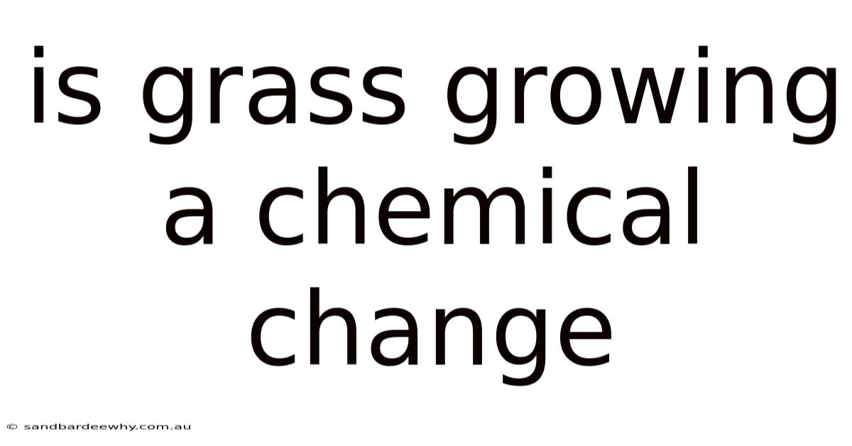 Is Grass Growing A Chemical Change