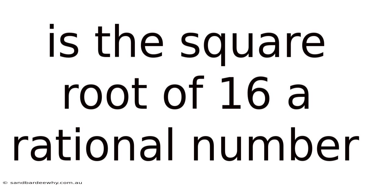 Is The Square Root Of 16 A Rational Number