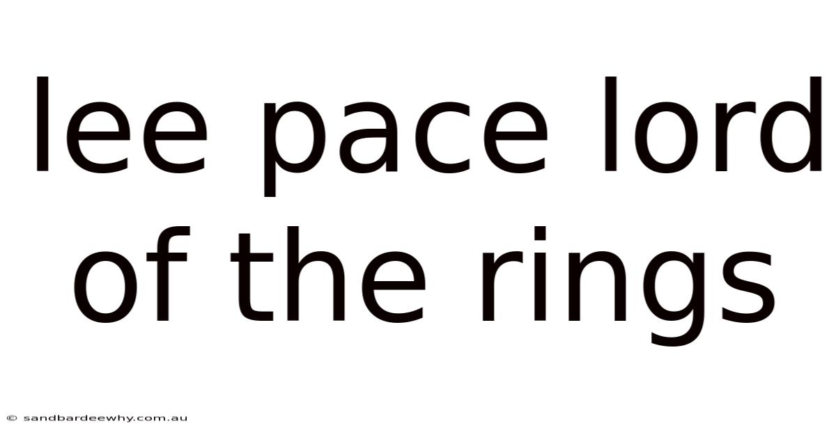 Lee Pace Lord Of The Rings