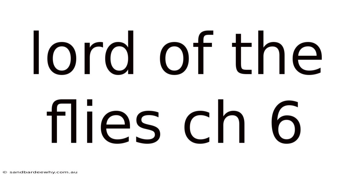 Lord Of The Flies Ch 6