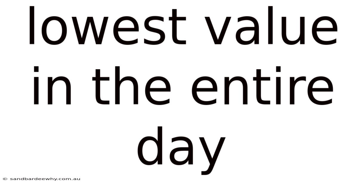 Lowest Value In The Entire Day