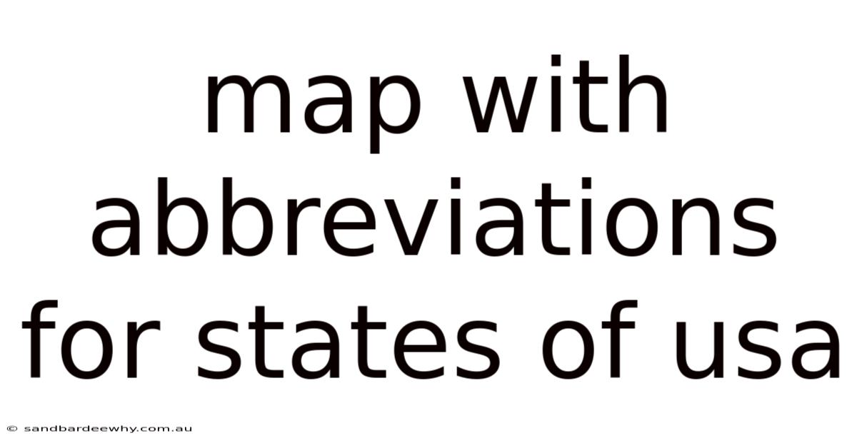 Map With Abbreviations For States Of Usa