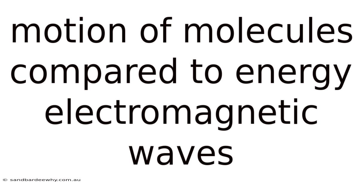 Motion Of Molecules Compared To Energy Electromagnetic Waves
