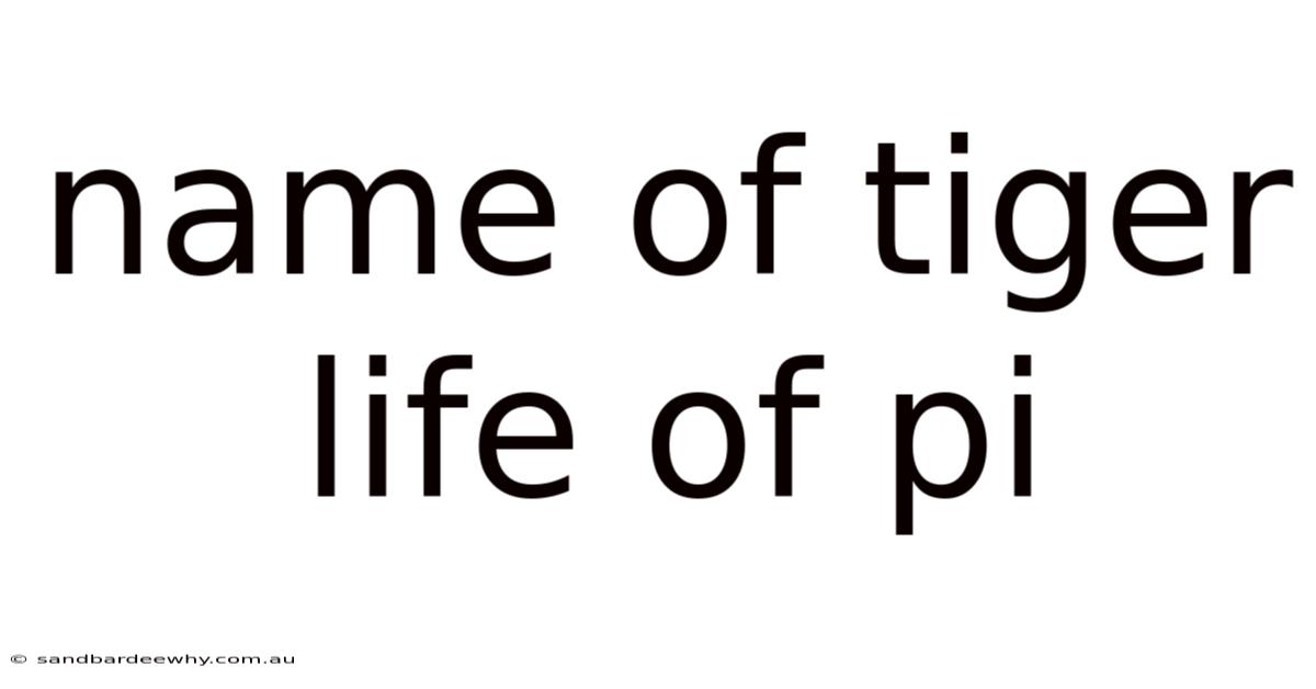 Name Of Tiger Life Of Pi
