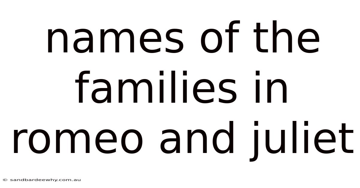 Names Of The Families In Romeo And Juliet