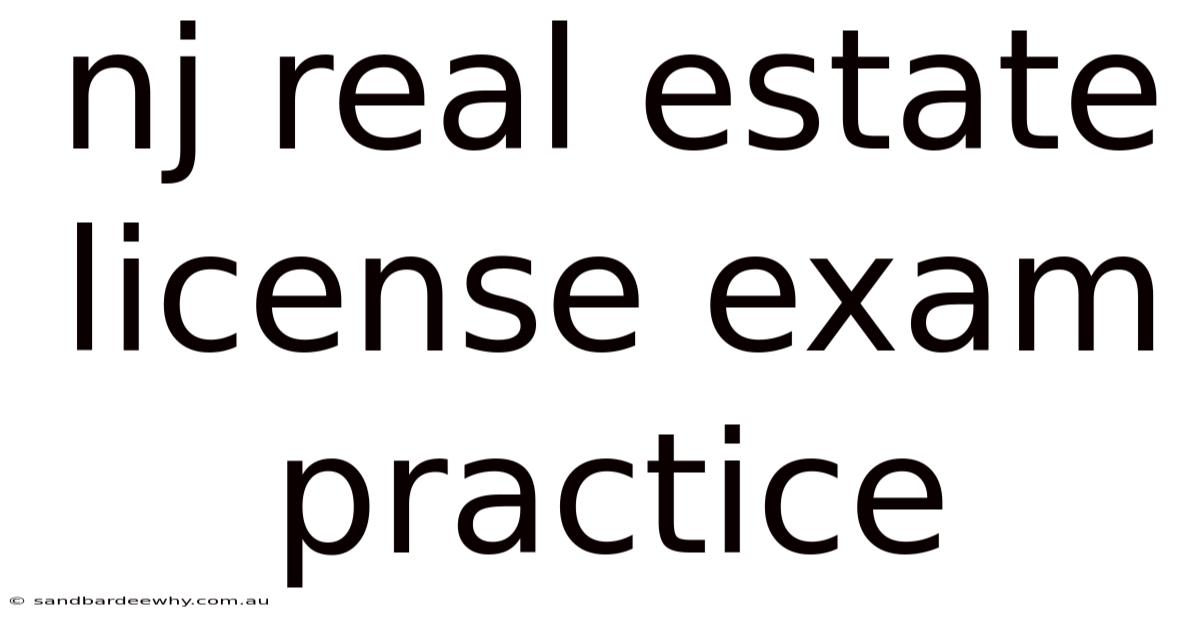 Nj Real Estate License Exam Practice