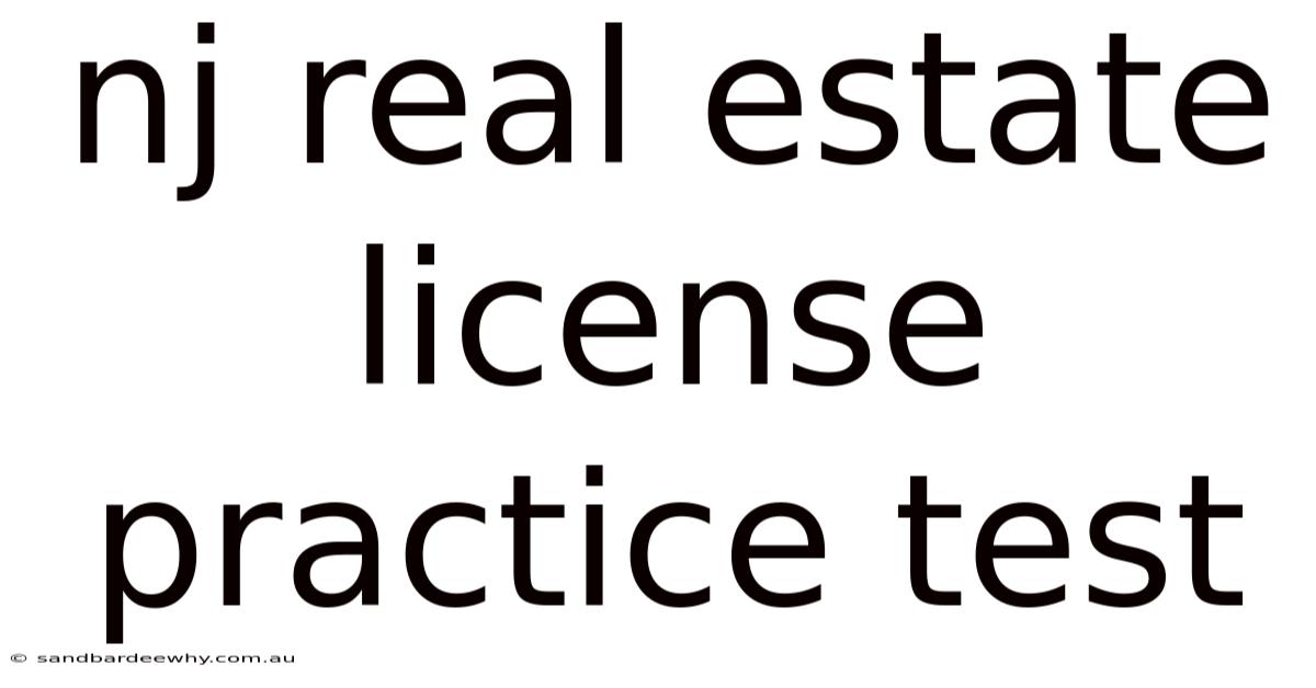 Nj Real Estate License Practice Test