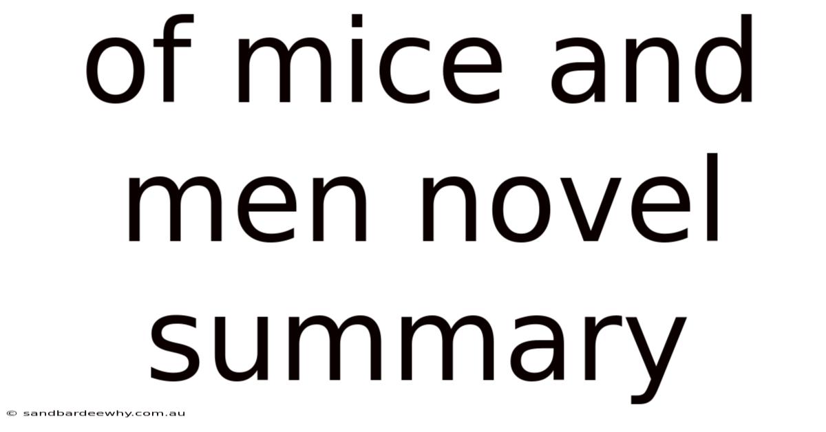 Of Mice And Men Novel Summary
