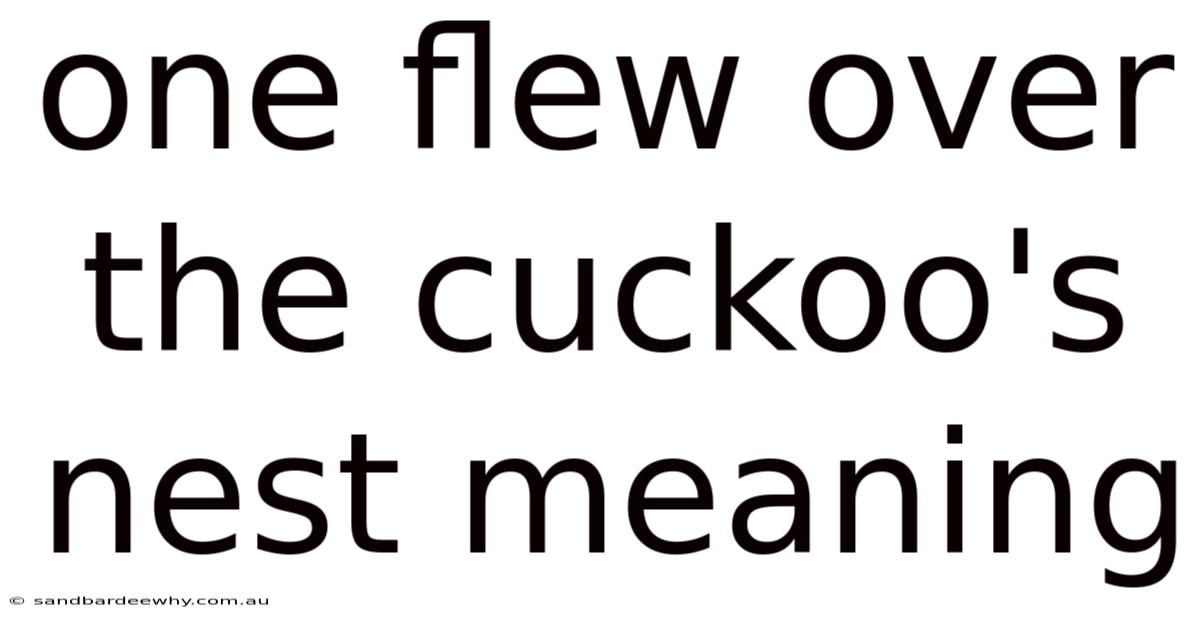 One Flew Over The Cuckoo's Nest Meaning