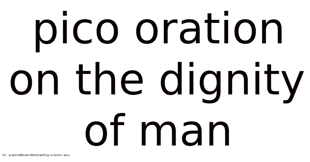 Pico Oration On The Dignity Of Man