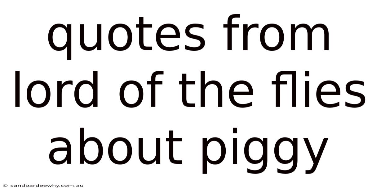 Quotes From Lord Of The Flies About Piggy