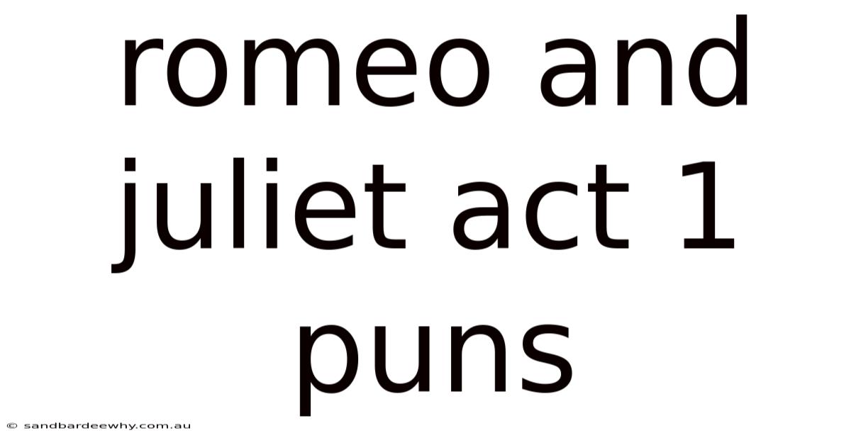 Romeo And Juliet Act 1 Puns