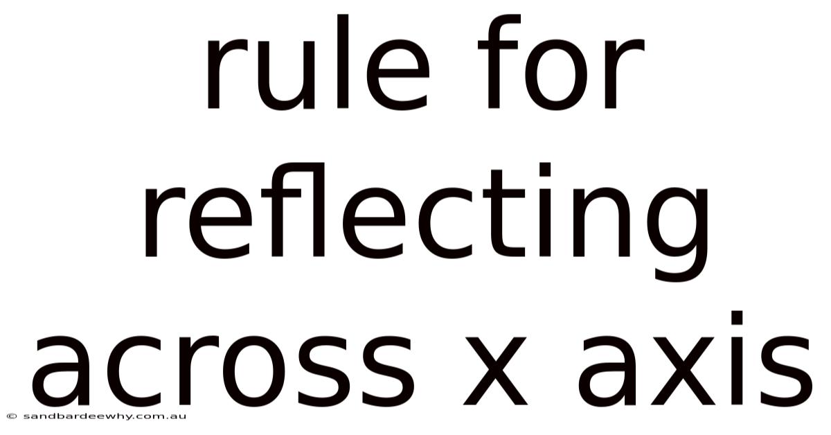 Rule For Reflecting Across X Axis