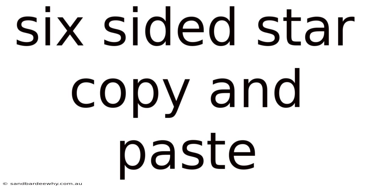 Six Sided Star Copy And Paste