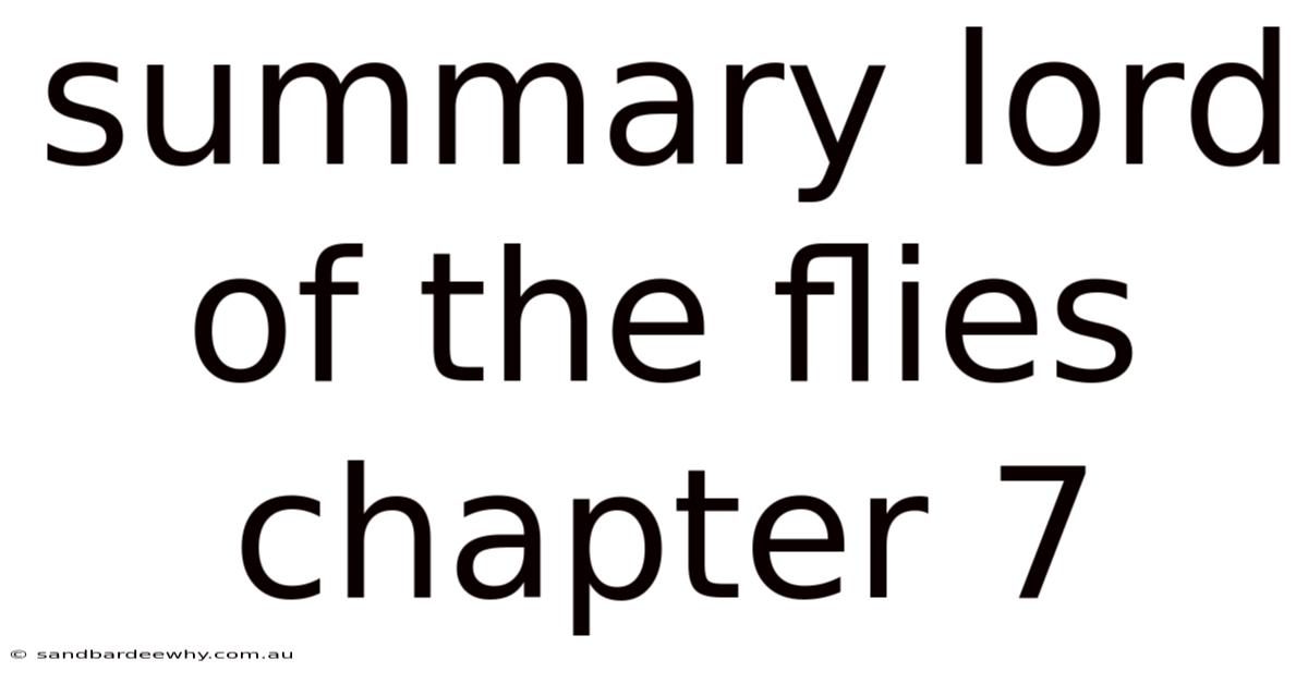 Summary Lord Of The Flies Chapter 7