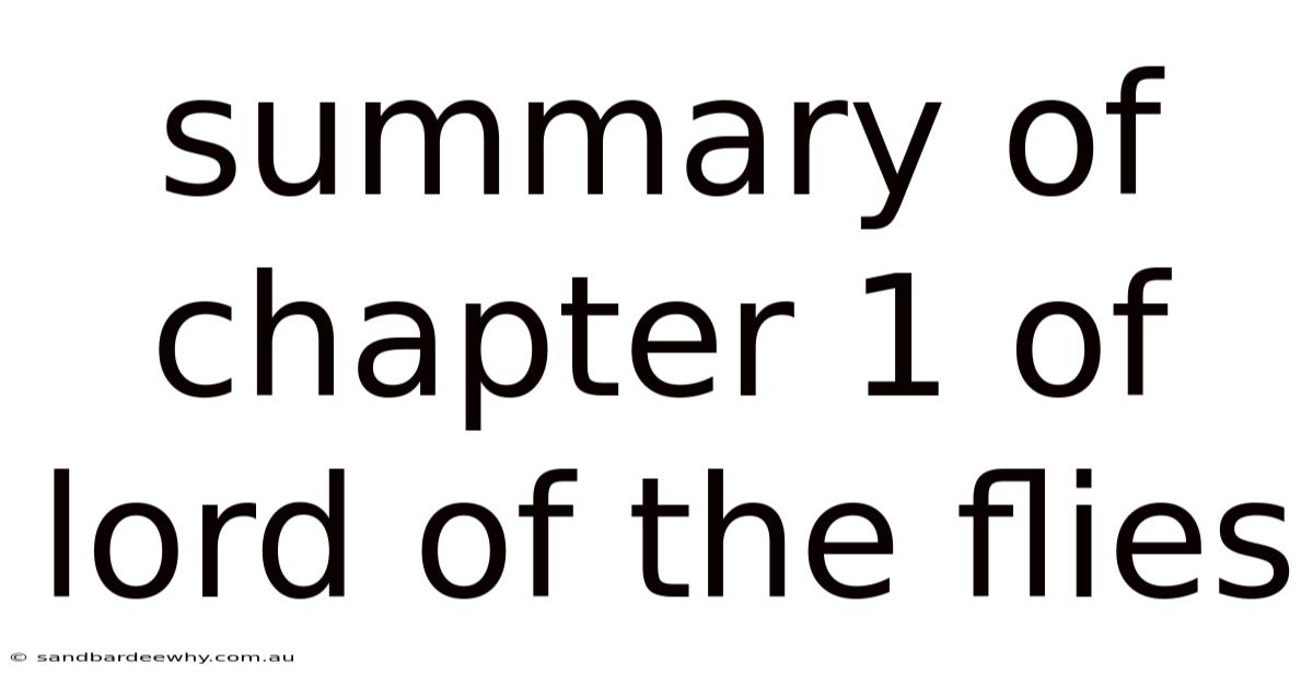 Summary Of Chapter 1 Of Lord Of The Flies
