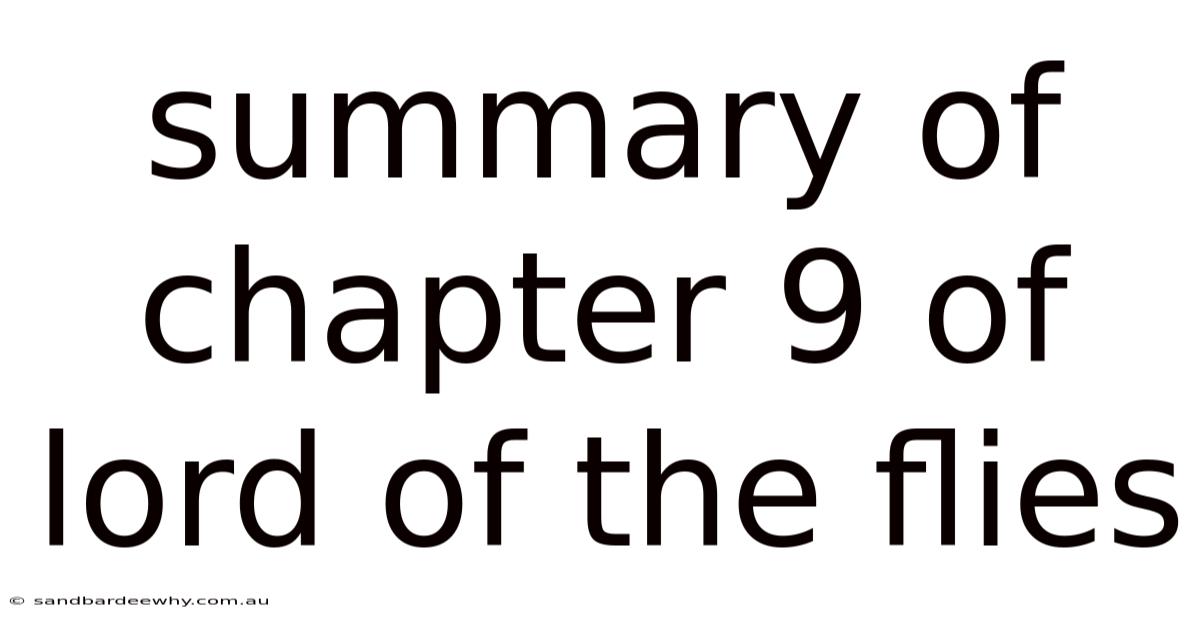 Summary Of Chapter 9 Of Lord Of The Flies