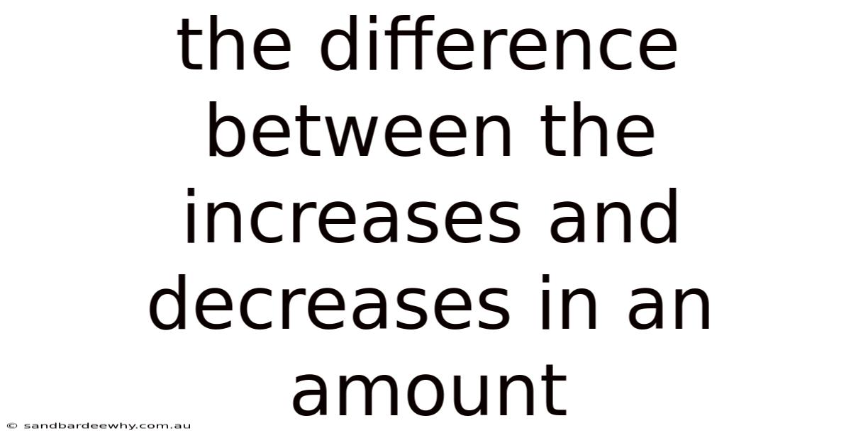 The Difference Between The Increases And Decreases In An Amount