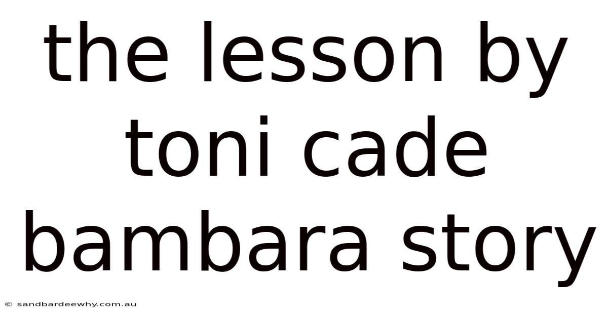 The Lesson By Toni Cade Bambara Story