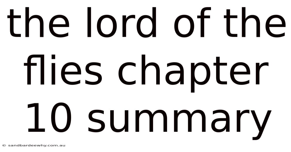 The Lord Of The Flies Chapter 10 Summary
