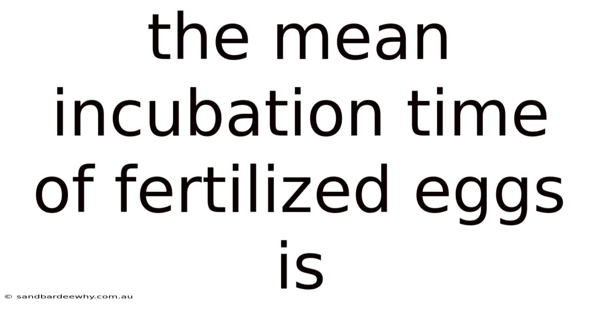 The Mean Incubation Time Of Fertilized Eggs Is