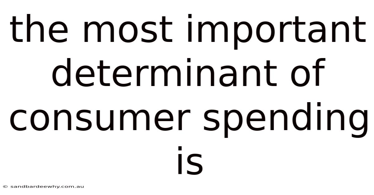 The Most Important Determinant Of Consumer Spending Is