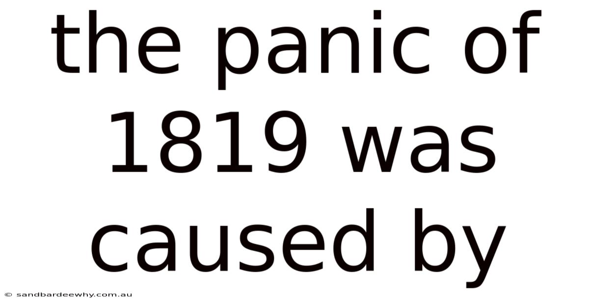 The Panic Of 1819 Was Caused By