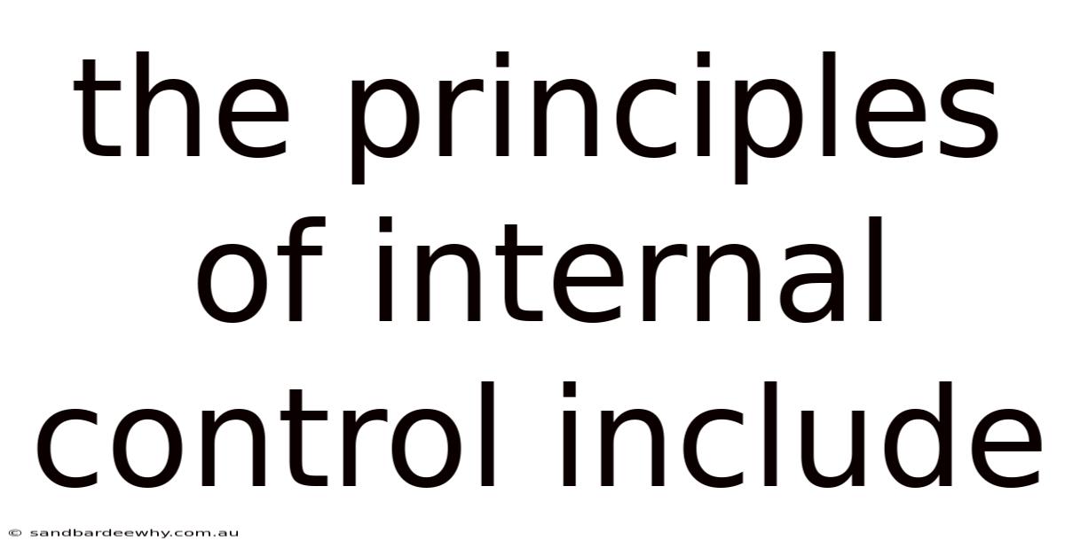 The Principles Of Internal Control Include