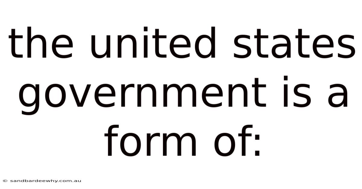 The United States Government Is A Form Of: