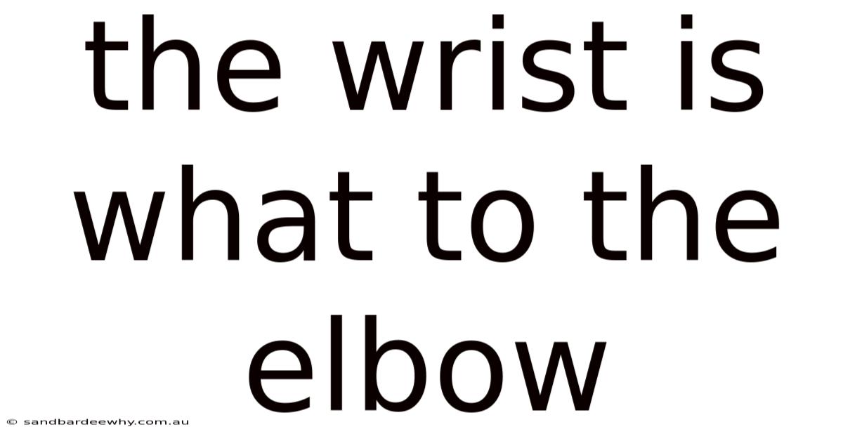 The Wrist Is What To The Elbow