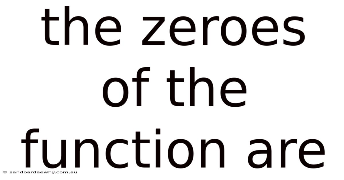 The Zeroes Of The Function Are