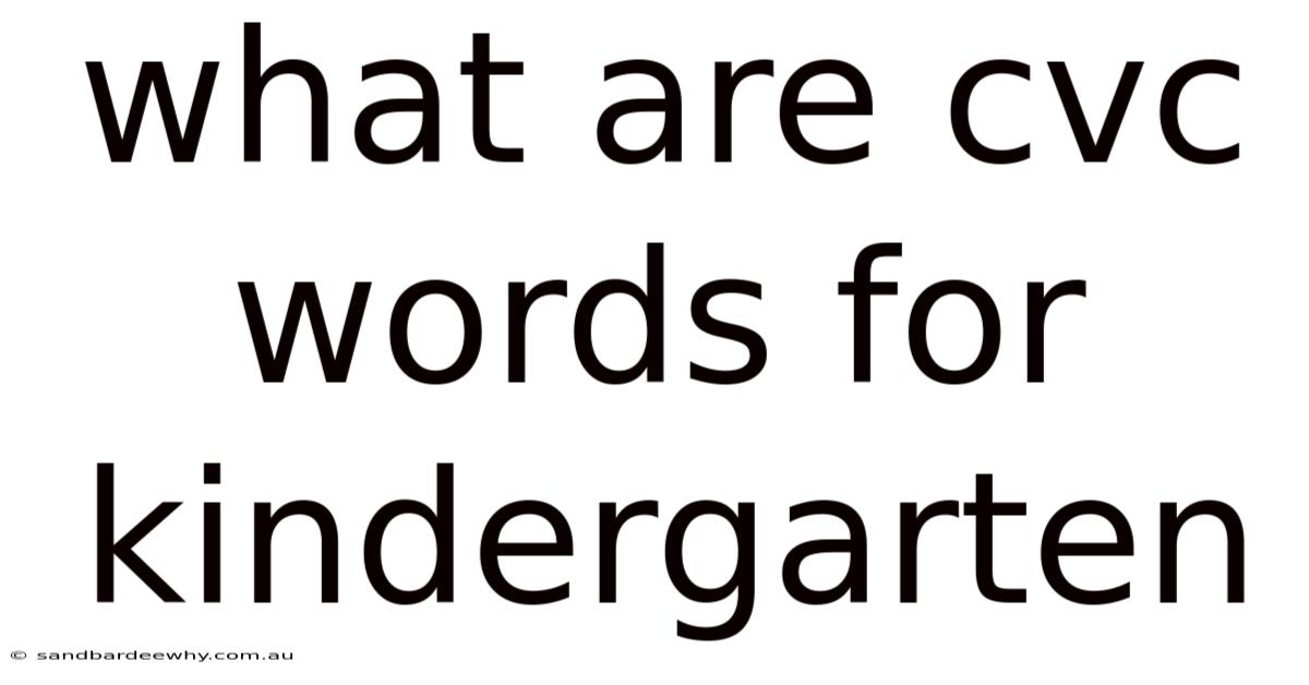 What Are Cvc Words For Kindergarten