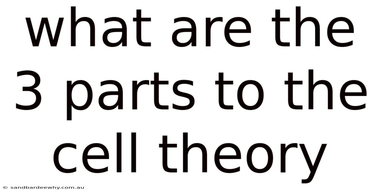What Are The 3 Parts To The Cell Theory