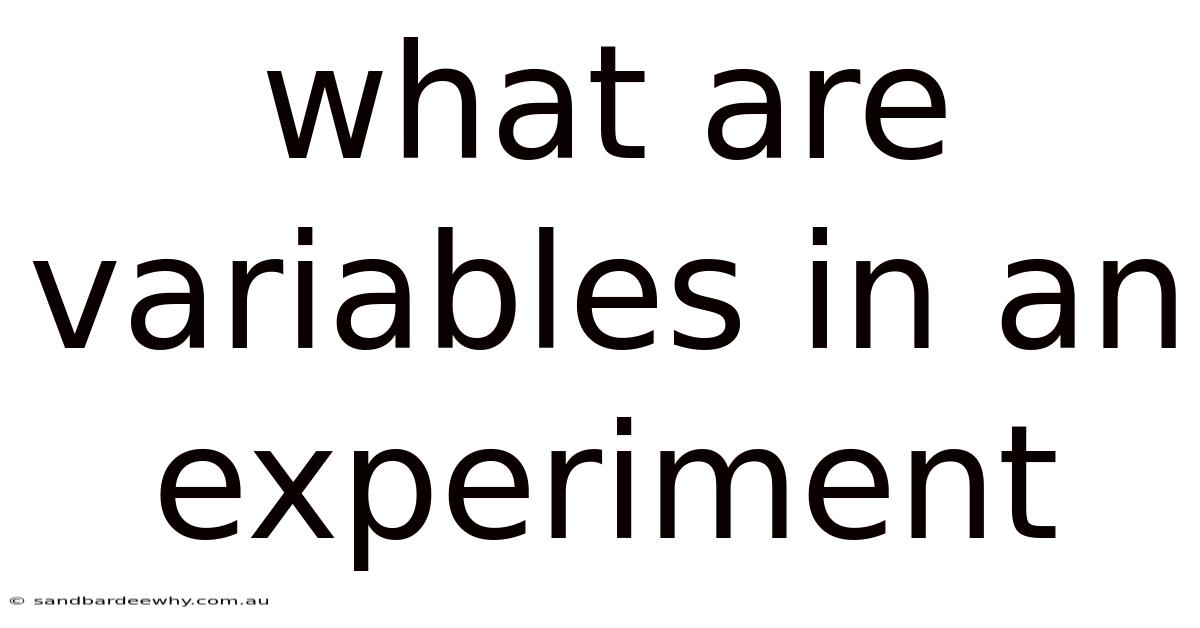 What Are Variables In An Experiment