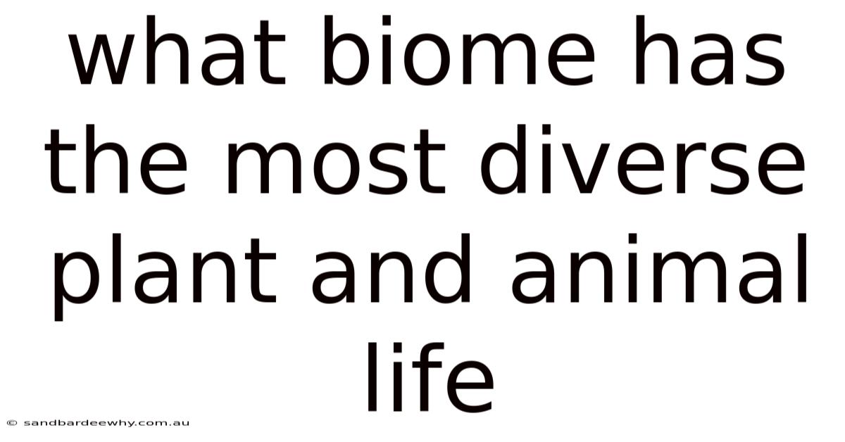 What Biome Has The Most Diverse Plant And Animal Life