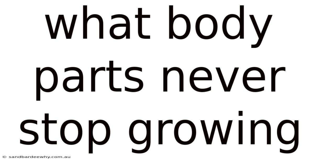 What Body Parts Never Stop Growing