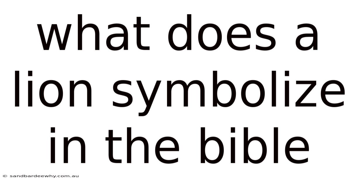 What Does A Lion Symbolize In The Bible