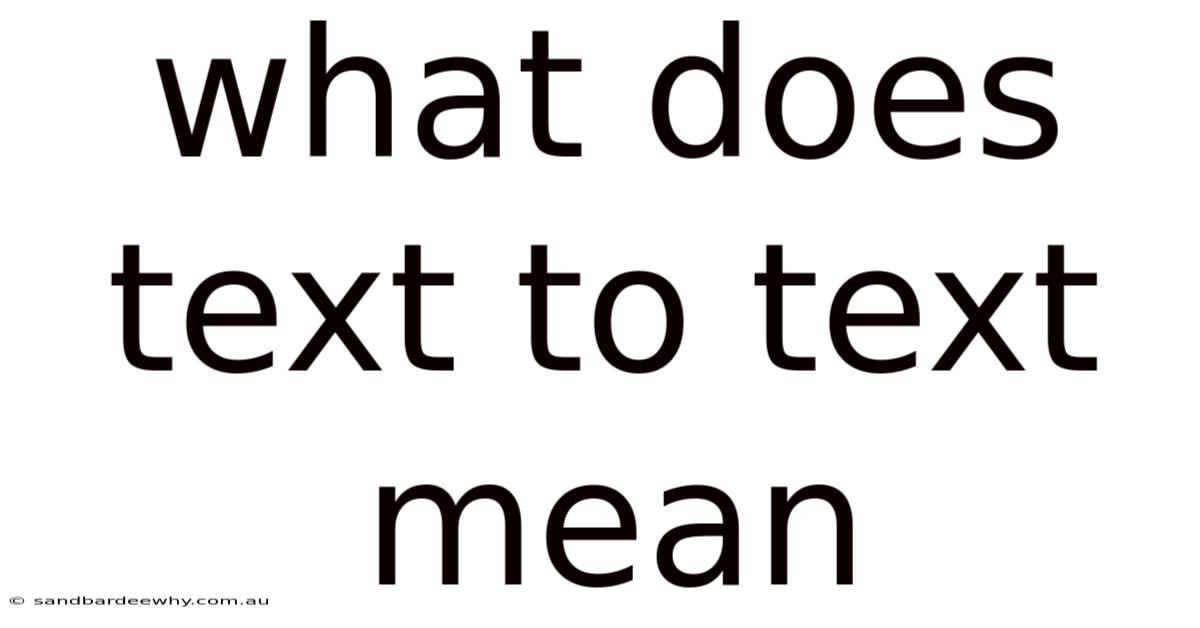 What Does Text To Text Mean