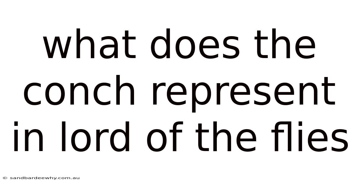 What Does The Conch Represent In Lord Of The Flies