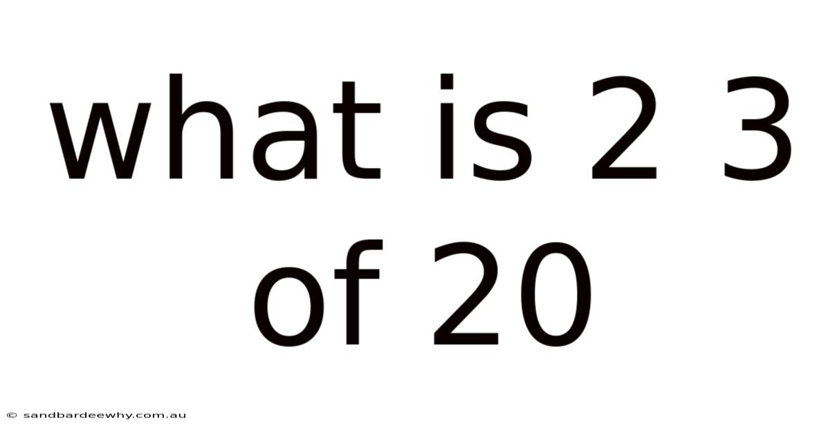 What Is 2 3 Of 20