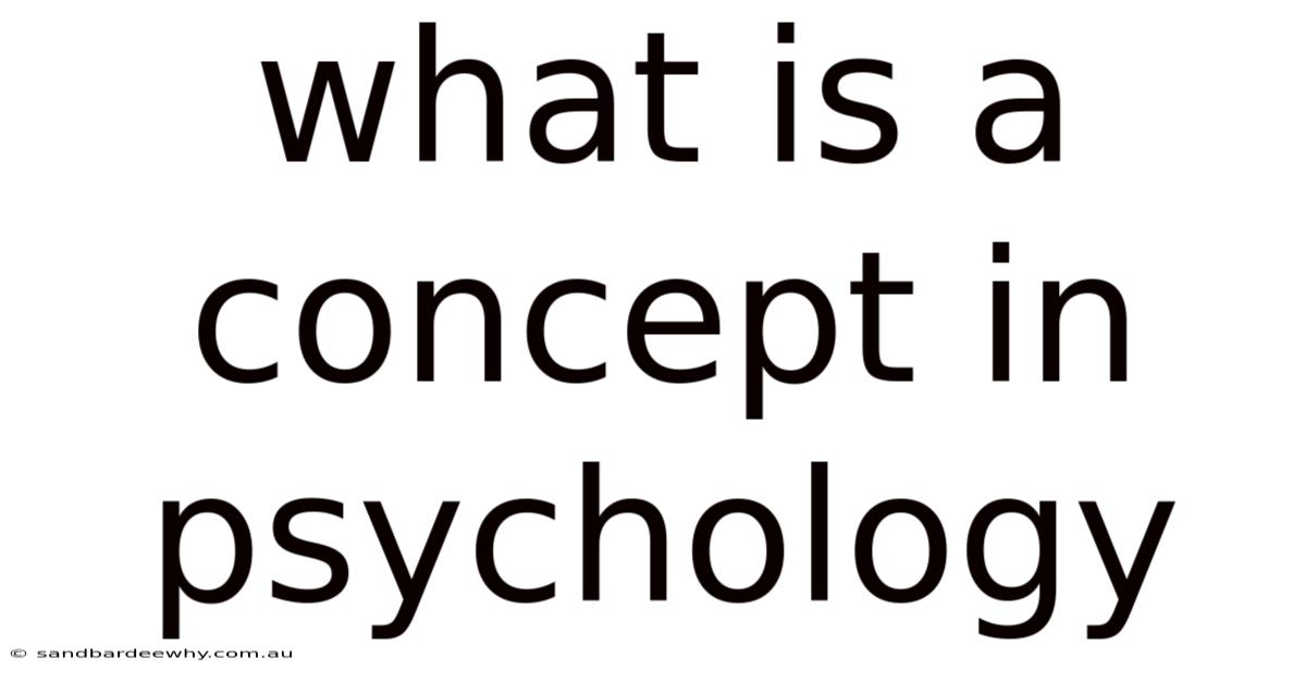 What Is A Concept In Psychology
