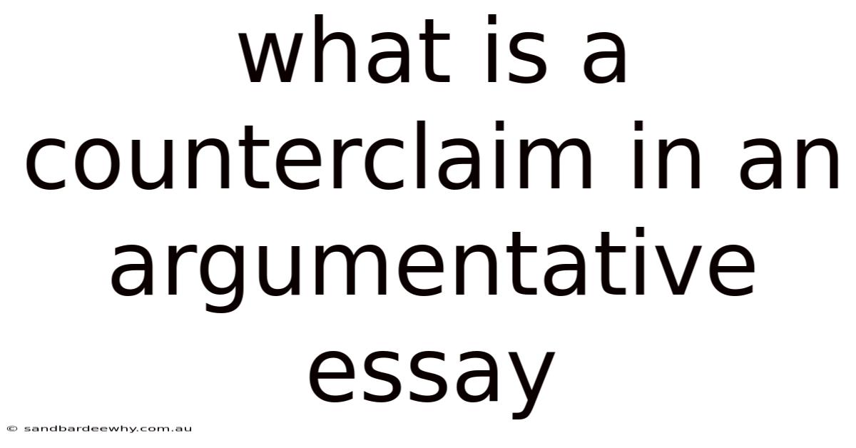 What Is A Counterclaim In An Argumentative Essay