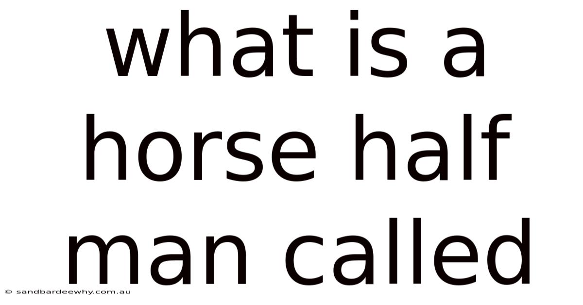 What Is A Horse Half Man Called