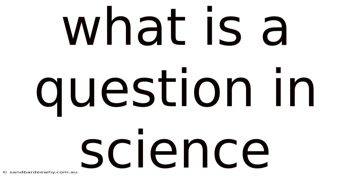 What Is A Question In Science