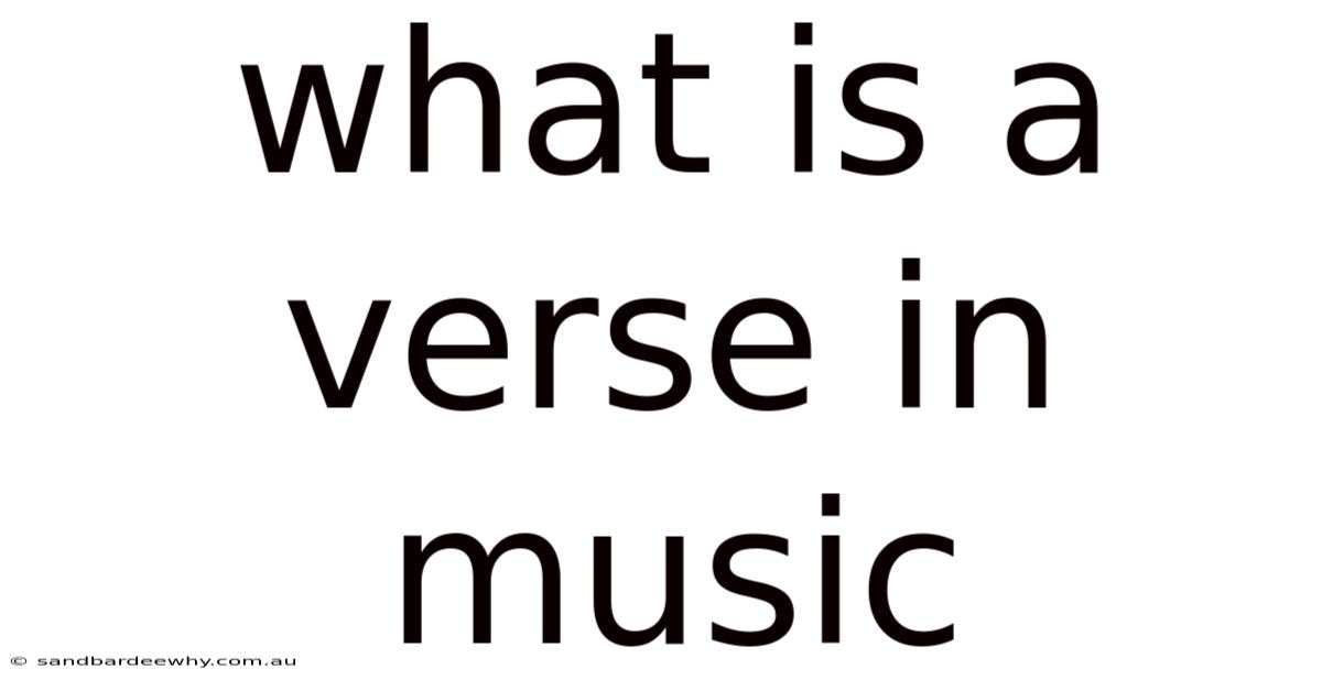 What Is A Verse In Music