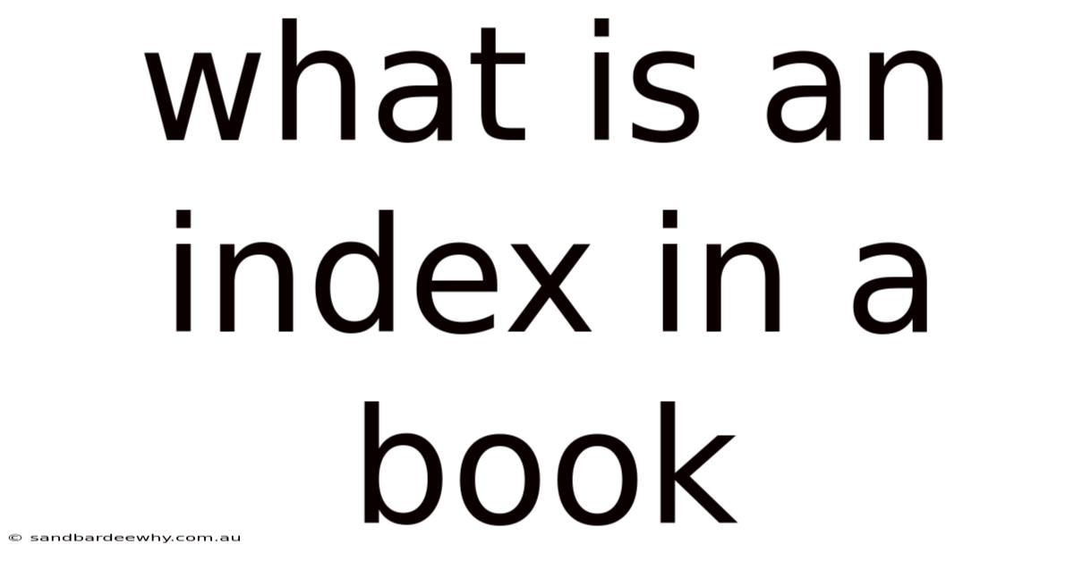 What Is An Index In A Book