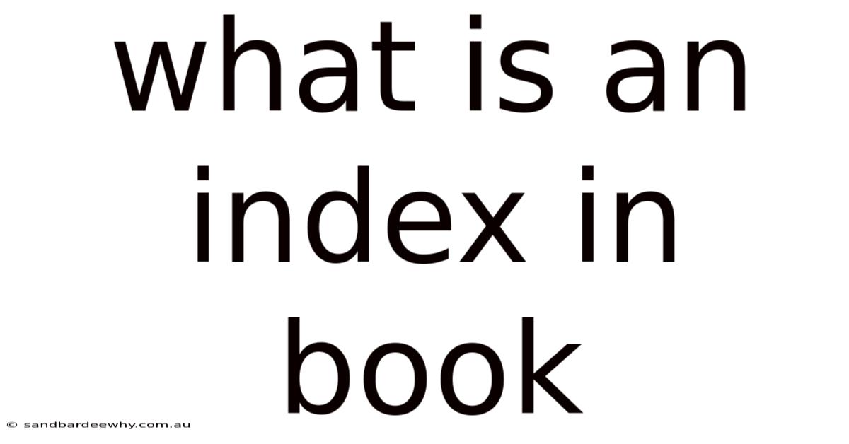 What Is An Index In Book
