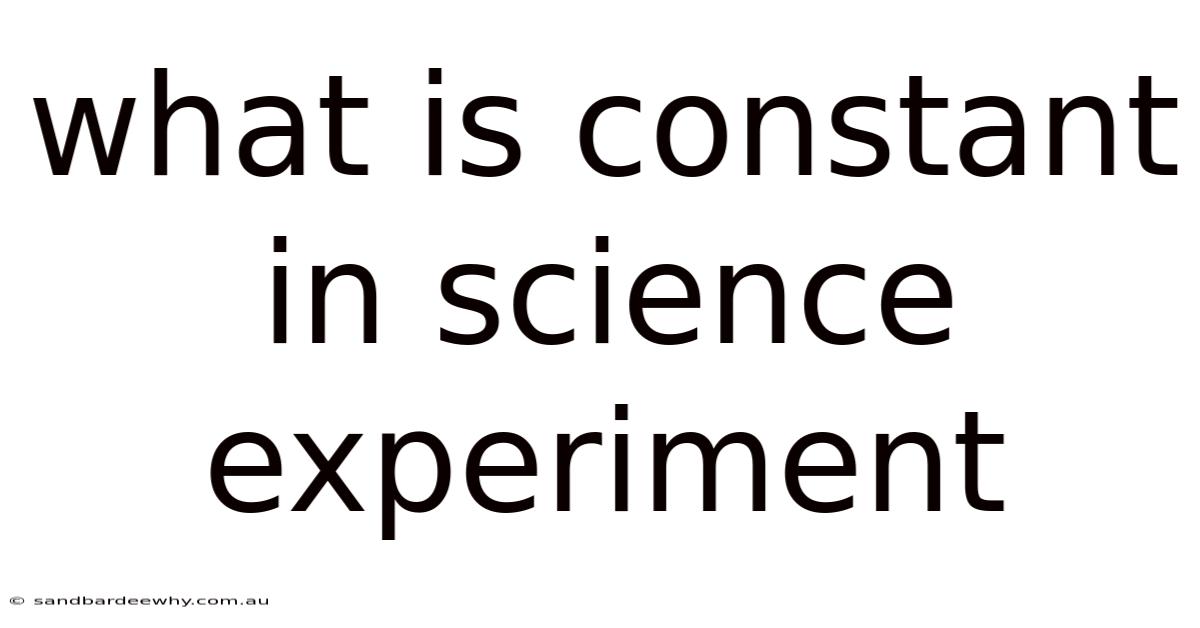 What Is Constant In Science Experiment