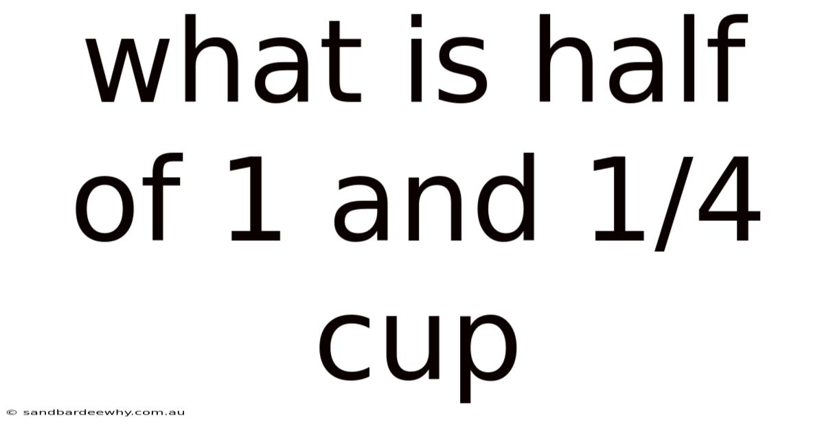What Is Half Of 1 And 1/4 Cup