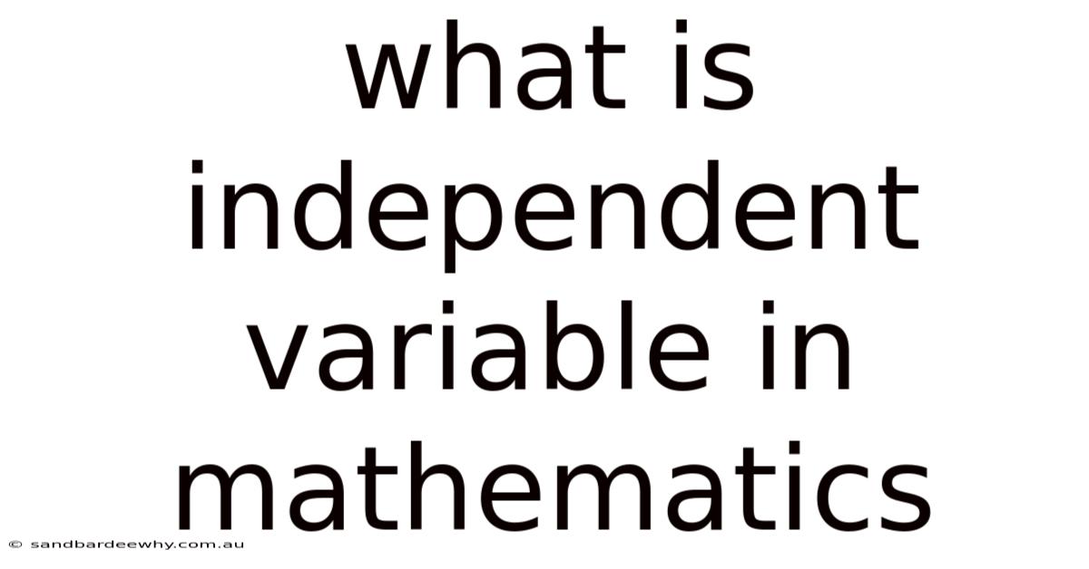 What Is Independent Variable In Mathematics